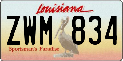 LA license plate ZWM834
