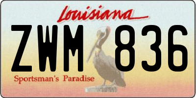 LA license plate ZWM836