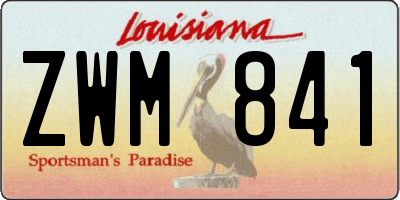LA license plate ZWM841