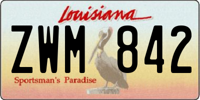 LA license plate ZWM842