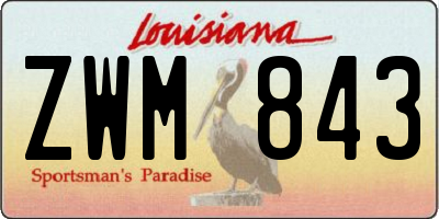 LA license plate ZWM843