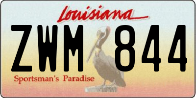 LA license plate ZWM844