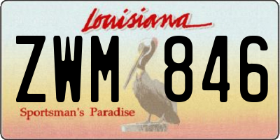LA license plate ZWM846