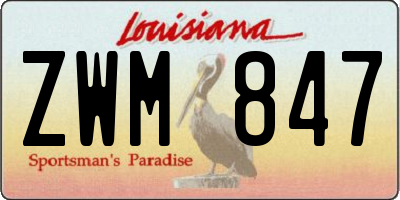 LA license plate ZWM847