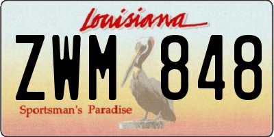 LA license plate ZWM848