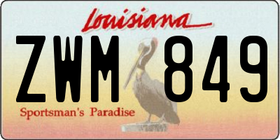 LA license plate ZWM849