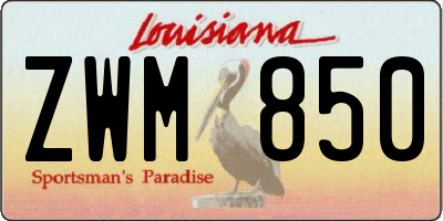 LA license plate ZWM850