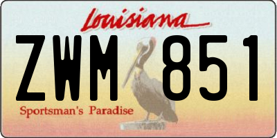 LA license plate ZWM851
