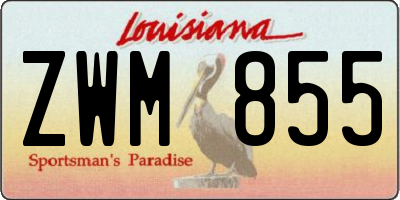 LA license plate ZWM855