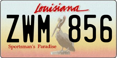 LA license plate ZWM856