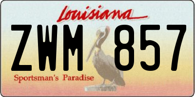 LA license plate ZWM857