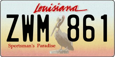 LA license plate ZWM861