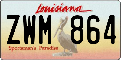 LA license plate ZWM864