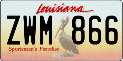 LA license plate ZWM866