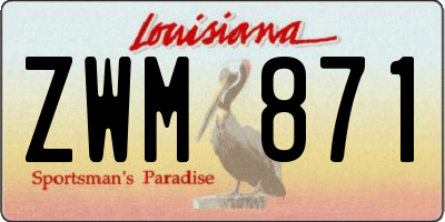 LA license plate ZWM871