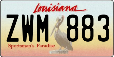 LA license plate ZWM883