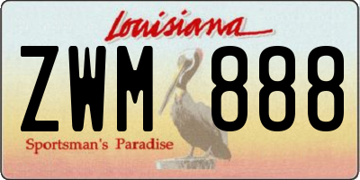 LA license plate ZWM888