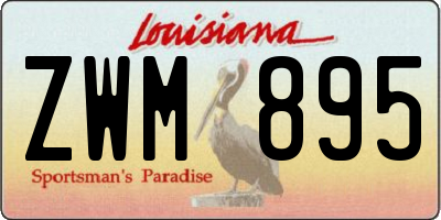 LA license plate ZWM895