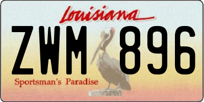 LA license plate ZWM896