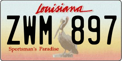 LA license plate ZWM897
