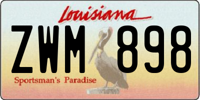 LA license plate ZWM898
