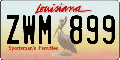 LA license plate ZWM899