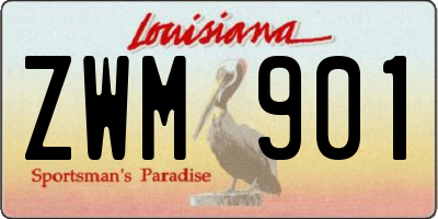 LA license plate ZWM901