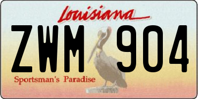 LA license plate ZWM904