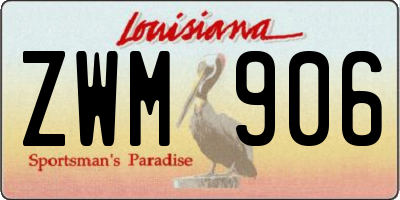 LA license plate ZWM906