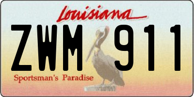 LA license plate ZWM911