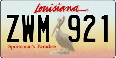 LA license plate ZWM921