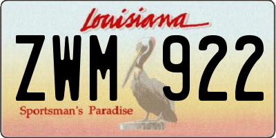 LA license plate ZWM922