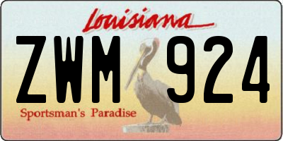 LA license plate ZWM924