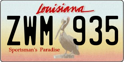 LA license plate ZWM935