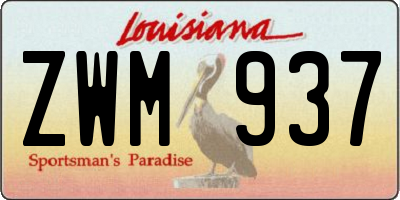 LA license plate ZWM937