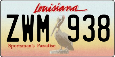 LA license plate ZWM938