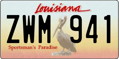 LA license plate ZWM941