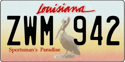 LA license plate ZWM942