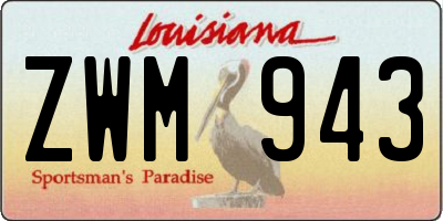 LA license plate ZWM943