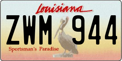 LA license plate ZWM944