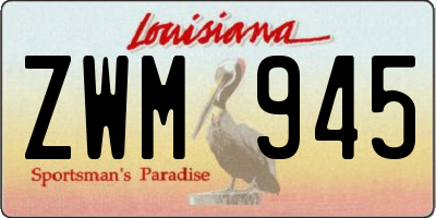 LA license plate ZWM945