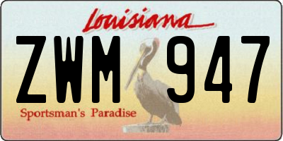 LA license plate ZWM947