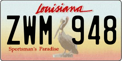 LA license plate ZWM948