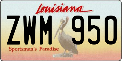 LA license plate ZWM950