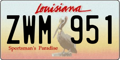 LA license plate ZWM951