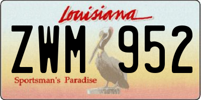 LA license plate ZWM952