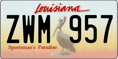 LA license plate ZWM957
