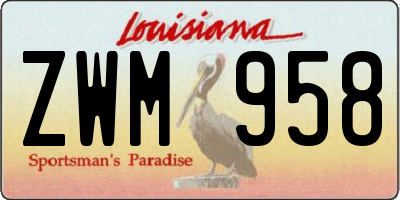 LA license plate ZWM958