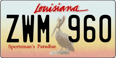 LA license plate ZWM960