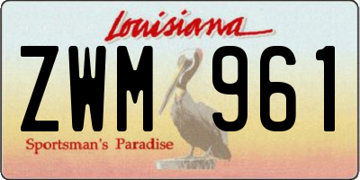 LA license plate ZWM961